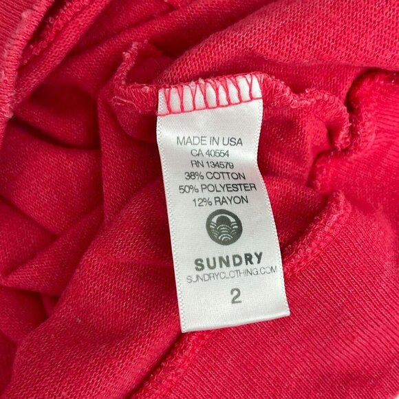Sundry Young USA American Long Sleeve Red Pullover Sweatshirt Top Women Size 2 - Picture 6 of 10